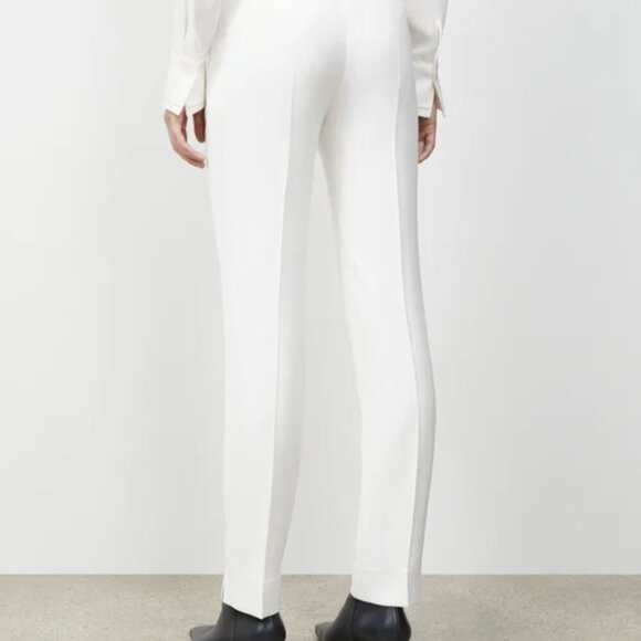Lafayette 148 New York Bleecker Pant Straigth Office Trouser Ecru / Cloud White - Picture 2 of 14